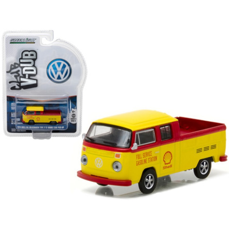 1976 Volkswagen Type 2 T2 Crew Cab Pickup Shell Oil 1/64 Diecast Model by Greenlight