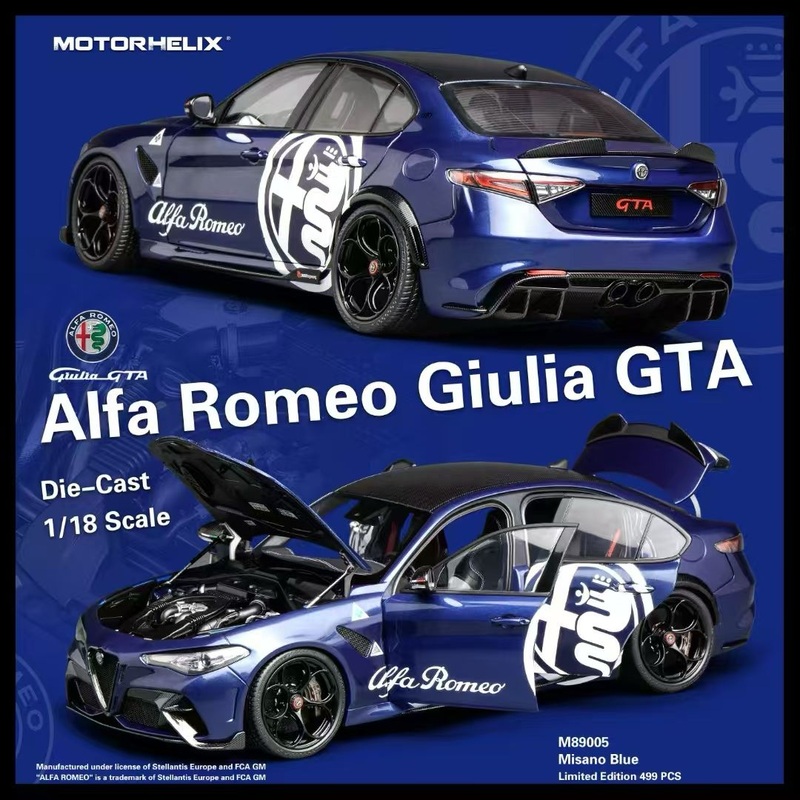[Preorder] MOTORHELIX 1:18 Alfa Romeo Giulia GTA/ GTAm (2 colors) Blue GTA