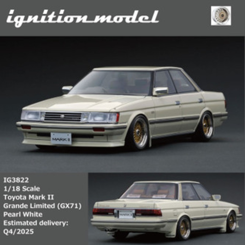 1/18 IG Ignition Model Toyota Mark II Grande Limited (GX71) (Pearl White) Car Model