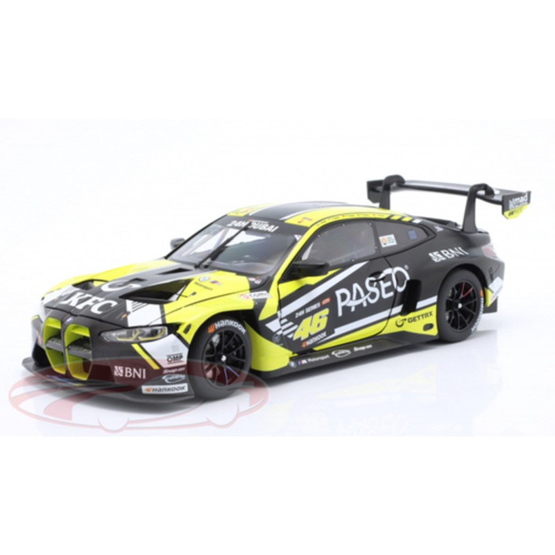 1/18 Minichamps 2023 BMW M4 GT3 #46 3rd 24h Dubai Team WRT Valentino Rossi, Sean Gelael, Max Hesse, Maxime Martin, Timothy Whale Car Model
