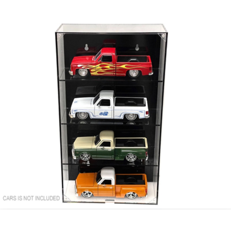 1/24 Wall Mount 4 Cars Display Case with Black Panel