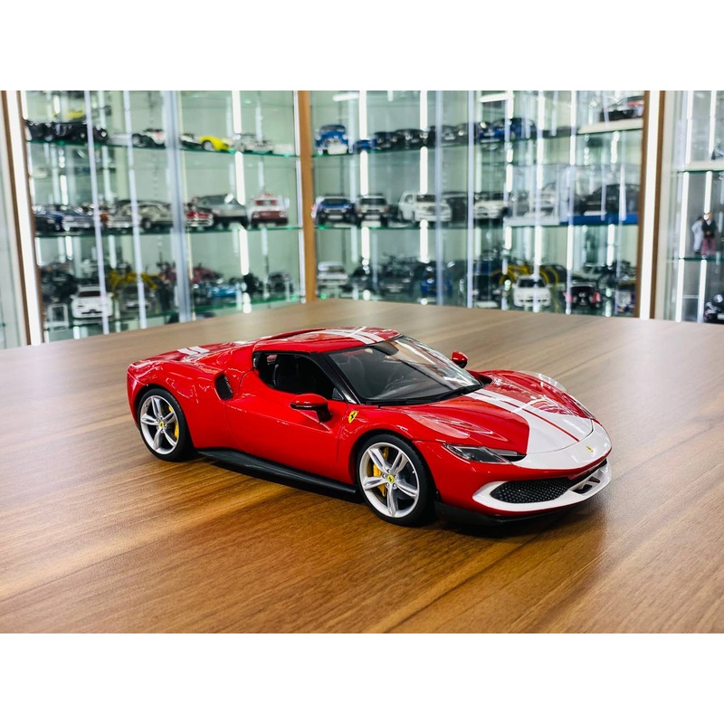 1/18 Diecast Bburago Ferrari 296 GTB Assetto Fiorano red/ white