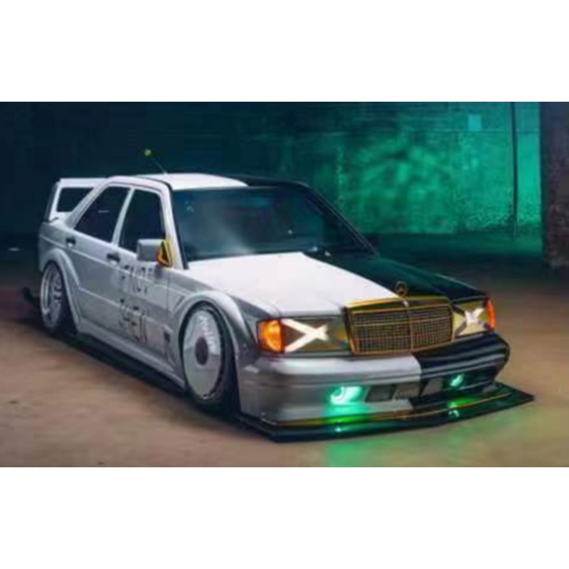 1/64 DCM Mercedes-Benz 190E W201 Restomod By A$AP Rocky Diecast Car Model