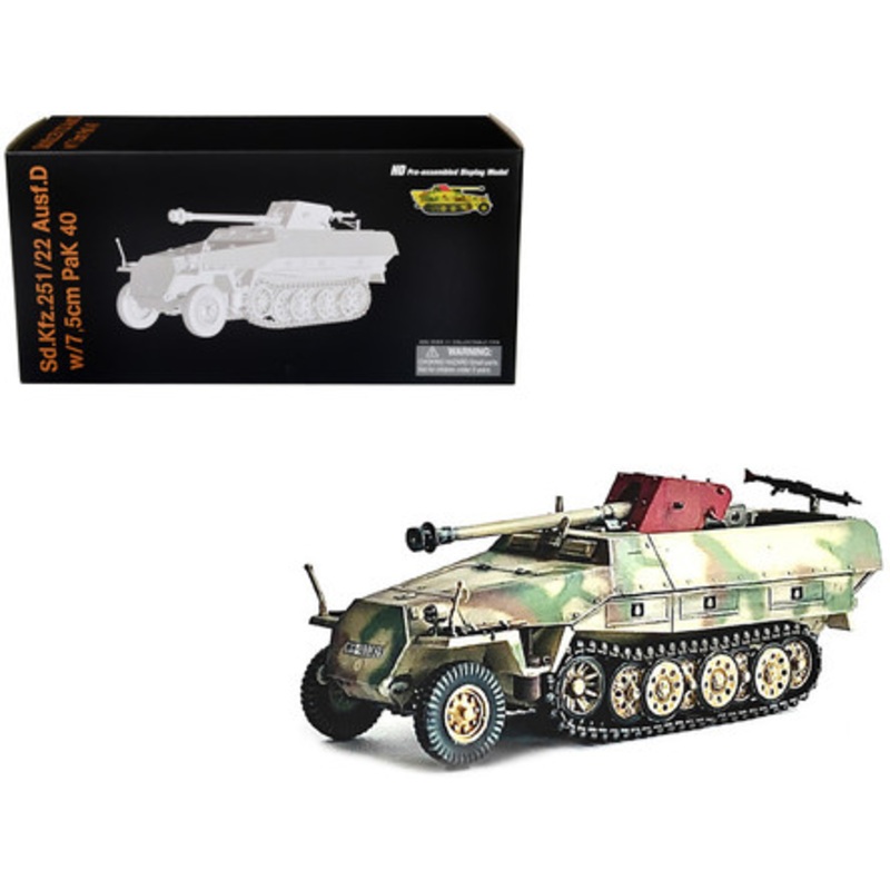 German Sd.Kfz. 251/22 Ausf.D Half-Tracked Armored Vehicle with 7.5cm PaK 40 Anti-Tank Gun "Unidentified Unit" (1945) "NEO Dragon Armor" Series 1/72 Plastic Model by Dragon Models