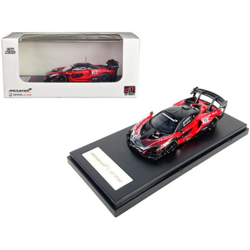 McLaren Senna GTR #36 Red with Black Top and Graphics 1/64 Diecast Model Car by LCD Models