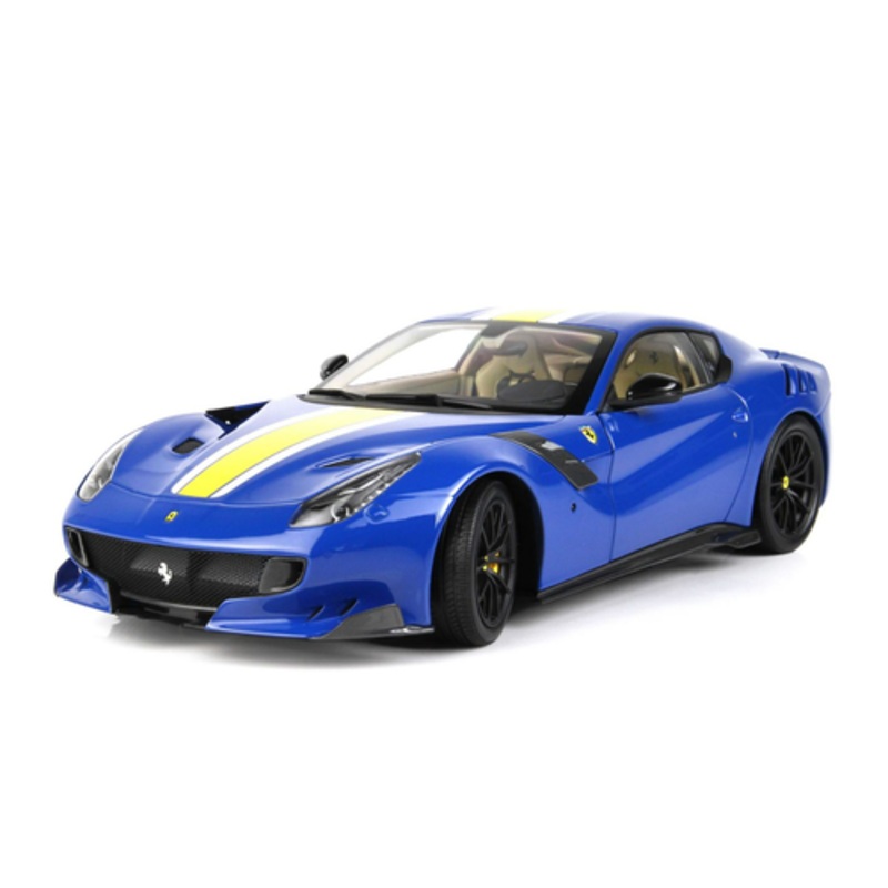 1/18 BBR Ferrari F12 TDF (Blue Dino with Yellow Stripe) Diecast Car Model