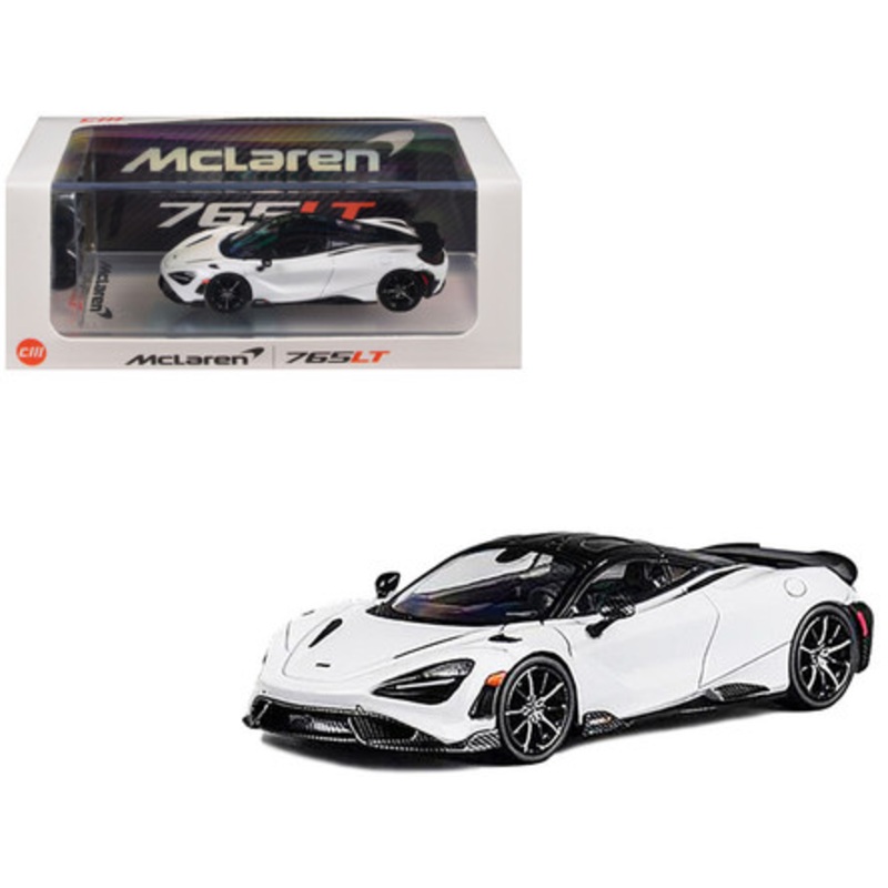 1/64 CM Model McLaren 765LT (White with Carbon) Diecast Car Model