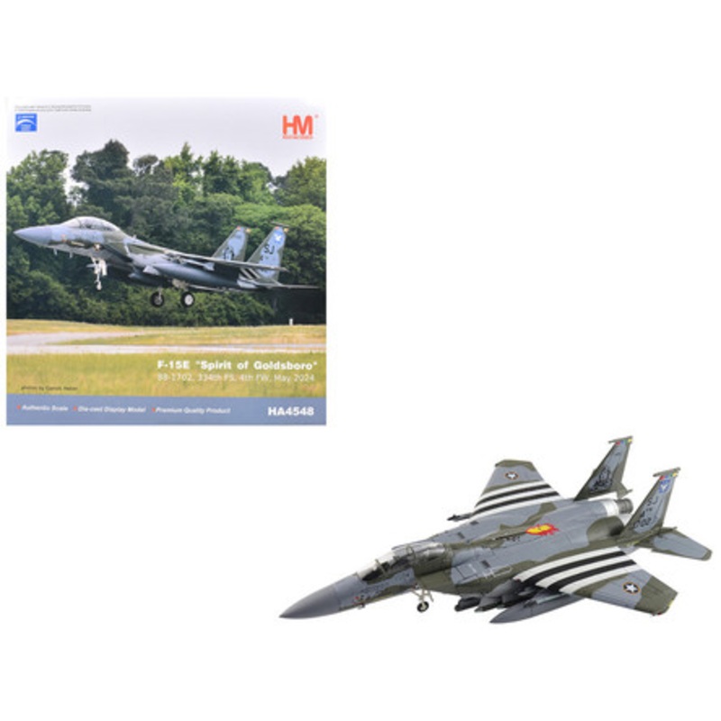 Boeing F-15E Strike Eagle Fighter Aircraft "88-1702 Spirit of Goldsboro 334th FS 4th FW" (2024) United States Air Force "Air Power Series" 1/72 Diecast Model by Hobby Master