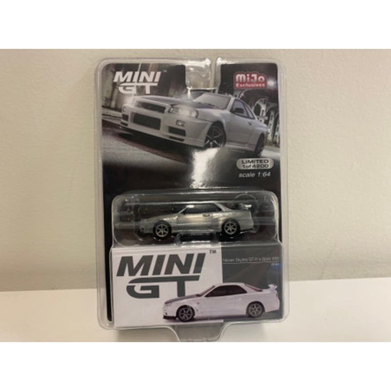 CHASE CAR 1/64 Mini GT Nissan Skyline GT-R (R34) V-Spec II N1 White Diecast Car Model