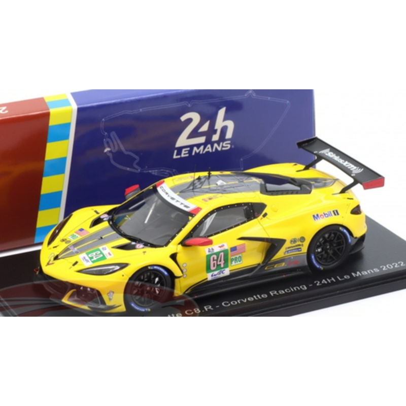 1/43 Spark 2022 Chevrolet Corvette C8.R #64 24h LeMans Corvette Racing Tommy Milner, Nick Tandy, Alexander Sims Car Model