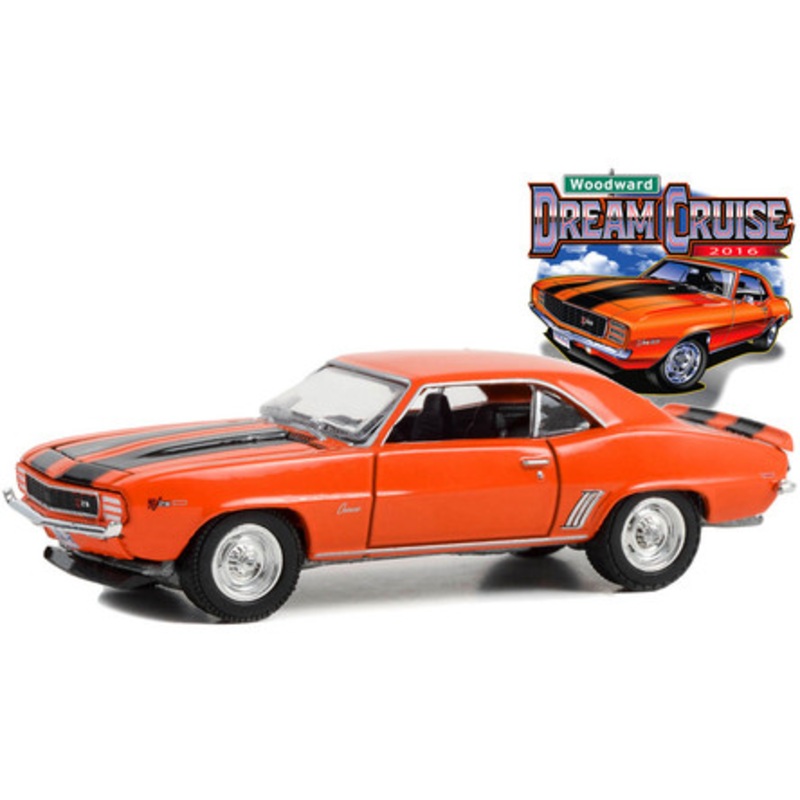 1969 Chevrolet Camaro Z/28 Orange with Black Stripes "22nd Annual Woodward Dream Cruise Featured Heritage Vehicle" (2016) "Woodward Dream Cruise" Series 1 1/64 Diecast Model Car by Greenlight