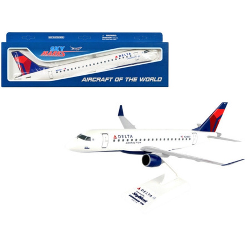 Embraer E175 Commercial Aircraft "Delta Air Lines" (N240SY) White with Red and Blue Tail (Snap-Fit) 1/100 Plastic Model by Skymarks
