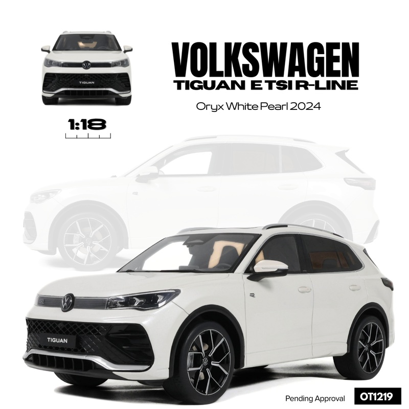 [OTTOMOBILE] 1:18 Volkswagen Tiguan E TSI R-Line ORYX White Pearl L0K1 2024 [OT1219]