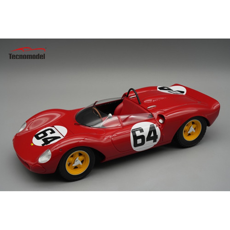 1/18 Tecnomodel Ferrari 206 Dino SP Freiburg - Schauinsland 1965 Scuderia SEFAC Car #64 Driver L. Scarfiotti Winner Limited Edition Car Model