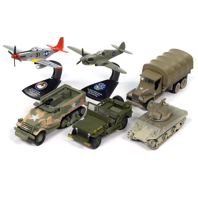 "Military" Set B of 6 pieces 2024 Release 1 Limited Edition Diecast Models by Johnny Lightning