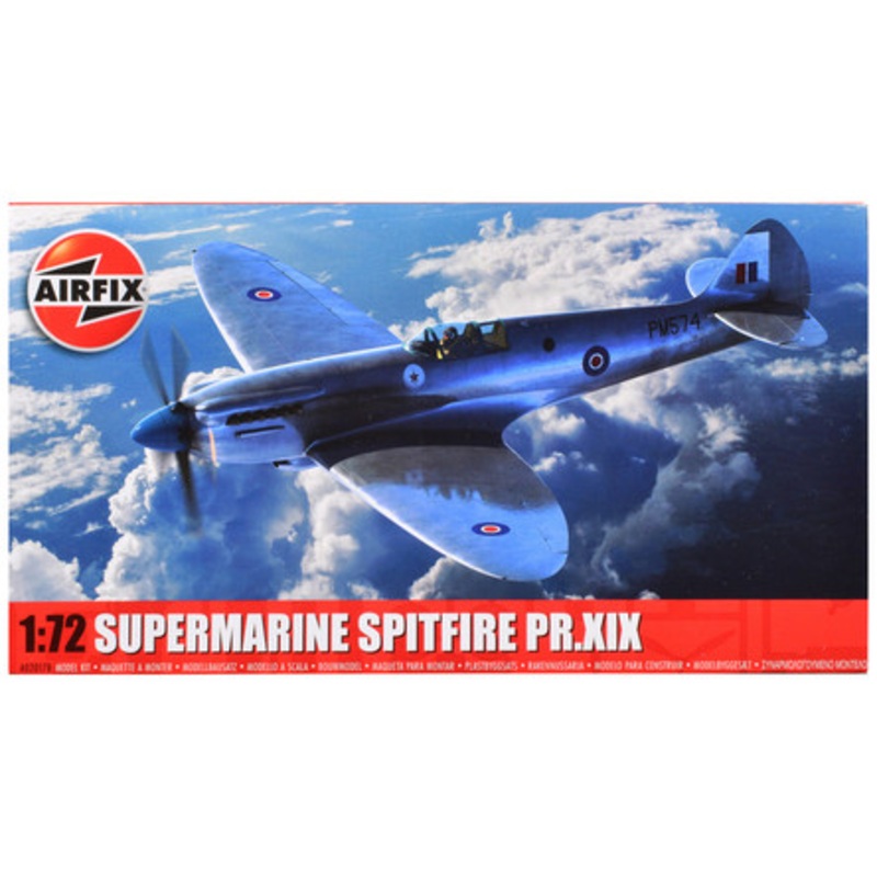 Level 1 Model Kit Supermarine Spitfire PR.XIX Fighter Aircraft 1/72 Plastic Model Kit by Airfix