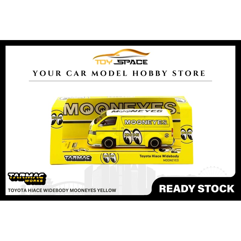 [TARMAC WORKS] 1:64 Toyota Hiace Widebody Mooneyes Yellow