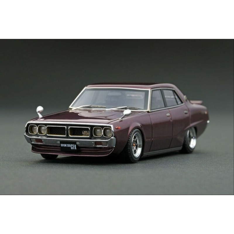 1/43 IG Ignition Model Nissan Skyline 2000 GT-X (GC110) (Purple Hayashi-Wheel) Car Model