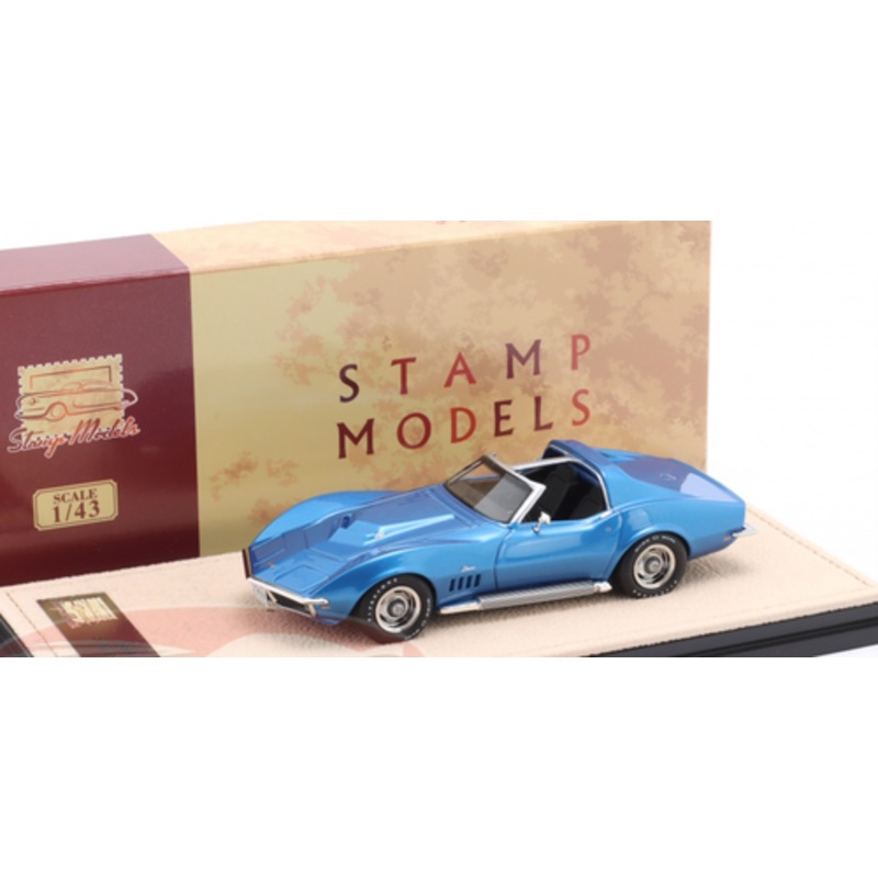 1/43 Stamp Models 1969 Chevrolet Corvette C3 Stingray L88 Coupe Open Roof (Blue Metallic) Car Model