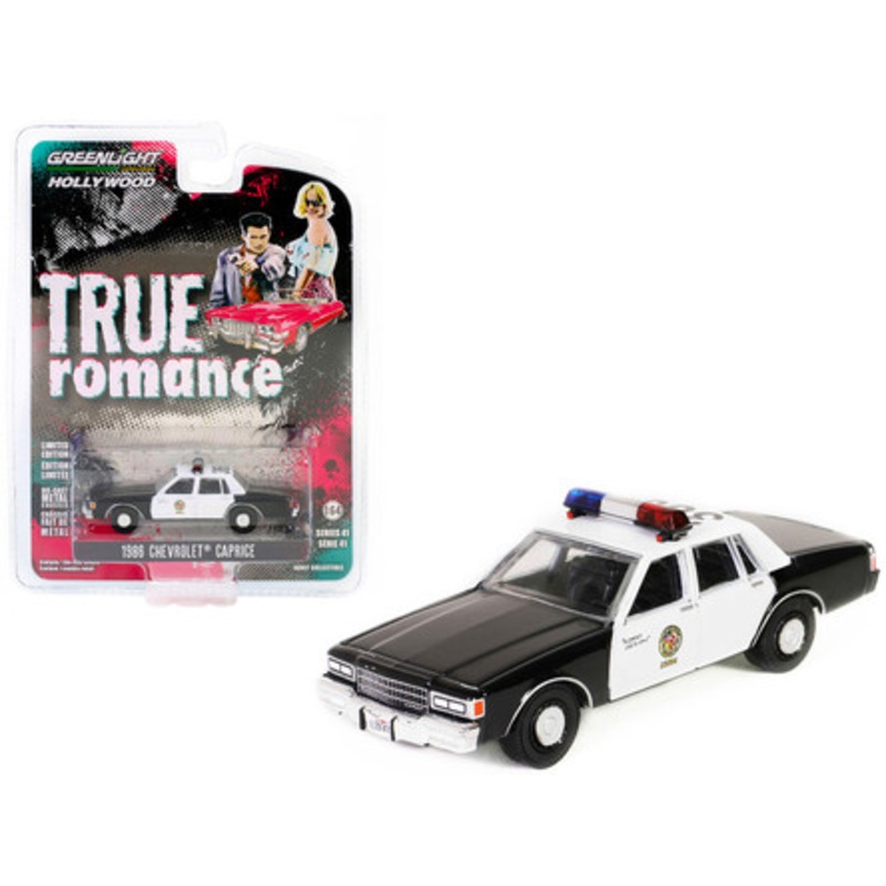 1986 Chevrolet Caprice Black and White "Los Angeles Police Department (LAPD)" "True Romance" (1993) Movie "Hollywood Series" Release 41 1/64 Diecast Model Car by Greenlight
