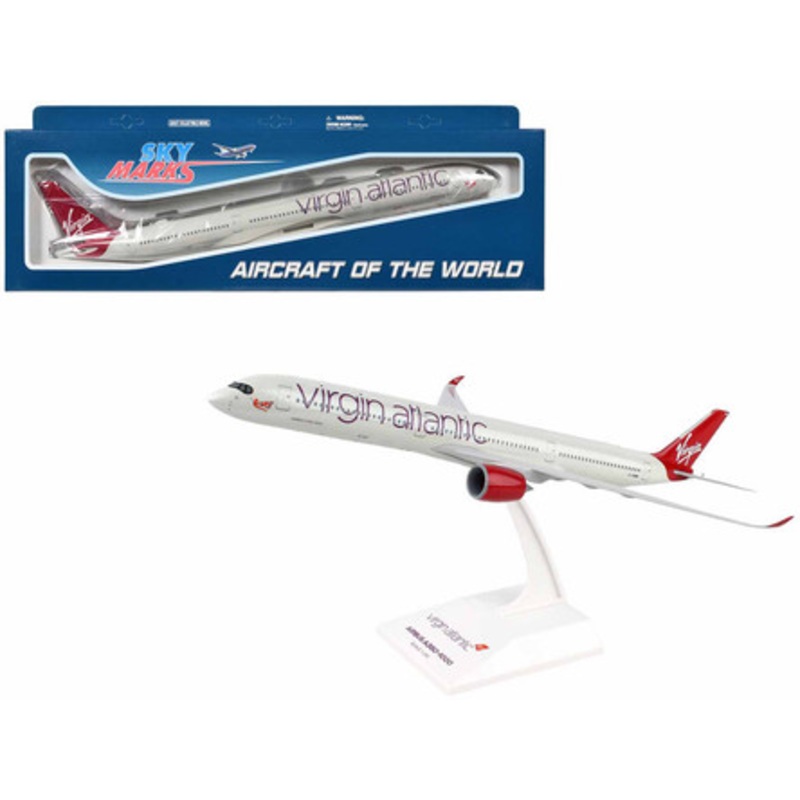 Airbus A350-1000 Commercial Aircraft "Virgin Atlantic Airways" (G-VXWB) Gray with Red Tail (Snap-Fit) 1/200 Plastic Model by Skymarks