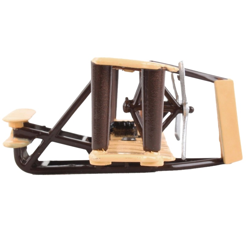 Wright Flyer Biplane Aircraft Beige with Runway Section Diecast Model Airplane by Runway24
