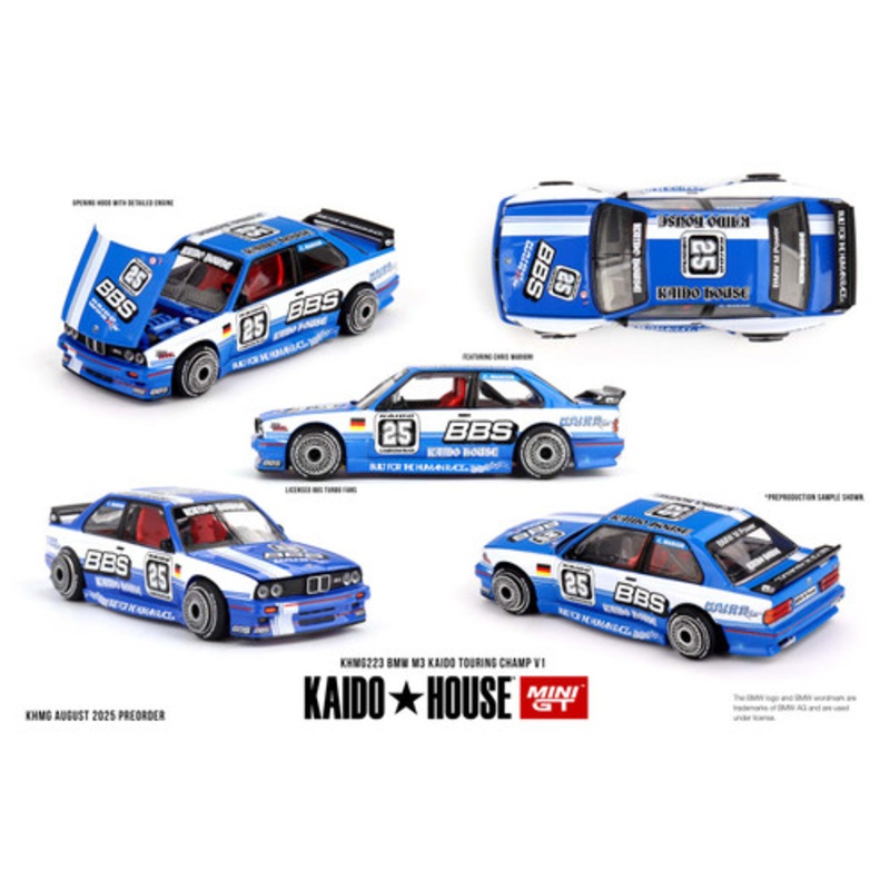 1/64 Kaido House BMW M3 E30 Kaido Touring Champ #25 (Blue) V1 Diecast Car Model