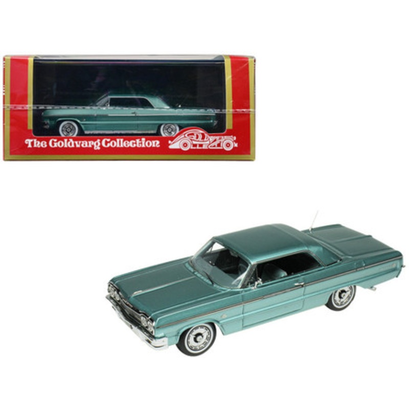 1964 Chevrolet Impala Azure Aqua Blue Metallic with Blue Interior Limited Edition to 200 pieces Worldwide 1/43 Model Car by Goldvarg Collection