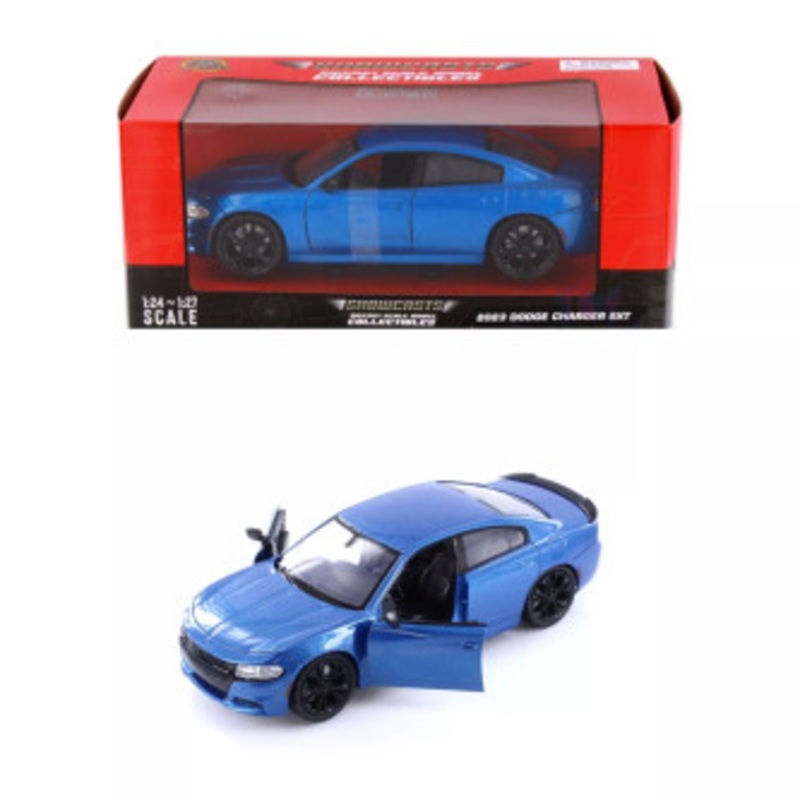 2023 Dodge Charger SXT Blue "Timeless Legends" Series 1/24 Diecast Model Car by Motormax