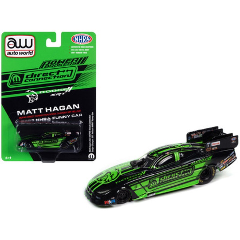 Dodge Charger SRT Hellcat NHRA Funny Car Matt Hagan "MOPAR - Direct Connection" (2023) 1/64 Diecast Model Car by Auto World