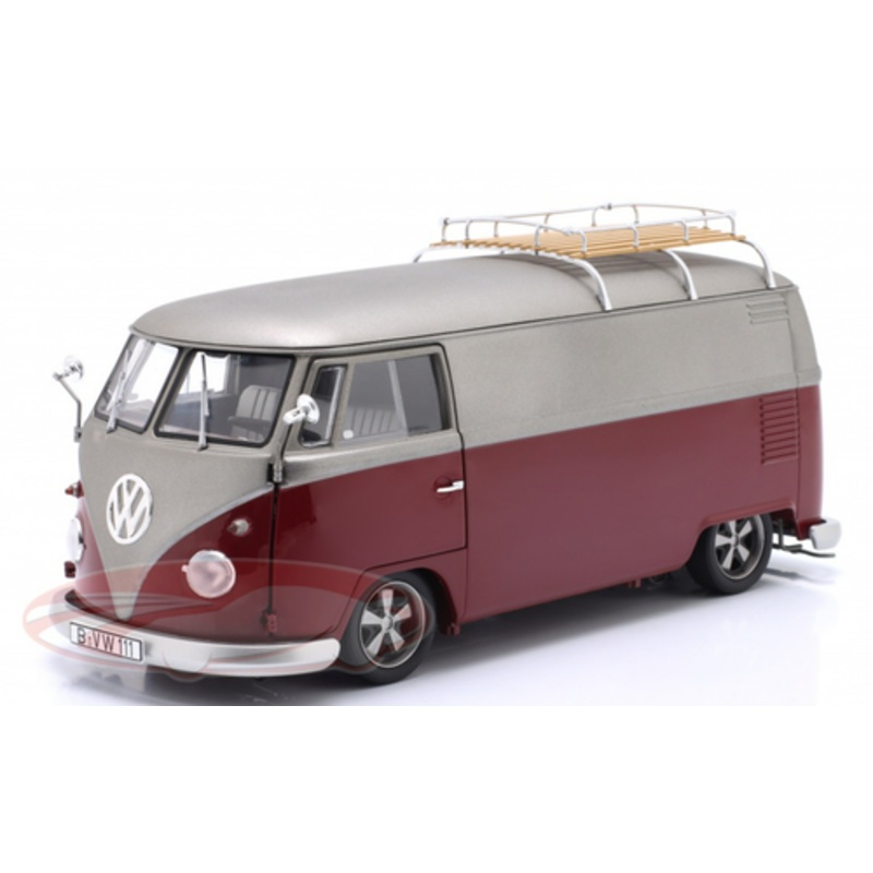 1/18 Schuco Volkswagen VW T1b Bus Lowrider (Red & Grey) Diecast Car Model