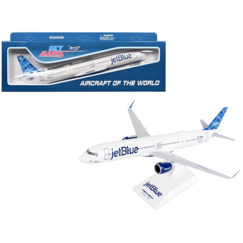 Airbus A321neo Commercial Aircraft "JetBlue" (N4048J) White with Blue Tail (Snap-Fit) 1/150 Plastic Model by Skymarks