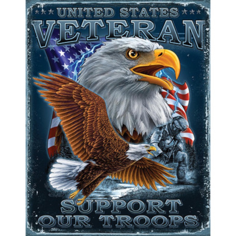 US Veterans  Metal Sign by Desperate Enterprises