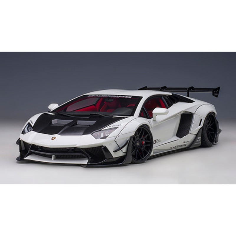 1/18 AUTOart Liberty Walk LB-Works Lamborghini Aventador Limited Edition (Metallic White Carbon Bonnet) Car Model
