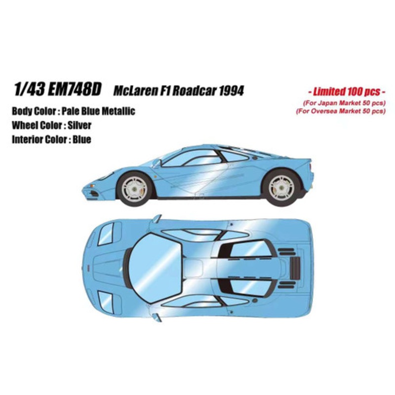1/43 Makeup 1994 McLaren F1 Roadster (Pale Blue Metallic) Car Model