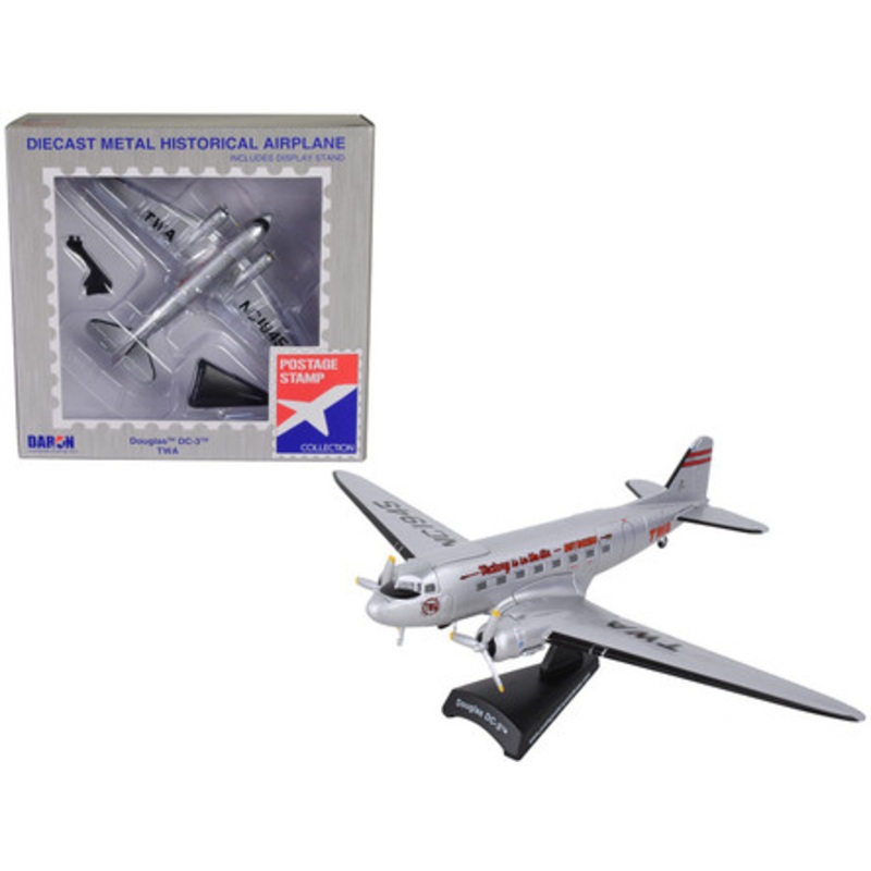 Douglas DC-3 Passenger Aircraft "Trans World Airlines - Victory is in the Air" 1/144 Diecast Model Airplane by Postage Stamp