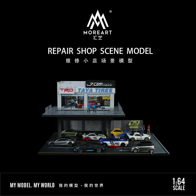 [Preorder] MoreArt 1:64 Repair Shop Scene Model Series (2 Versions) A: Steel Frame Platform