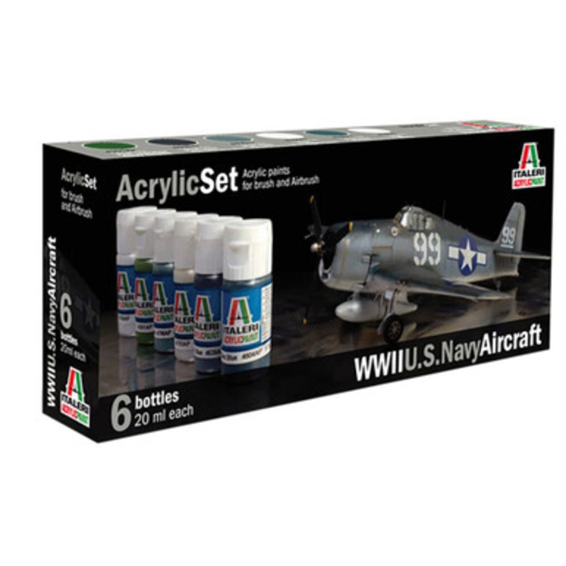 WWII U.S. Navy Aircraft Acrylic Paint Set  Plastic Model Kit by Italeri