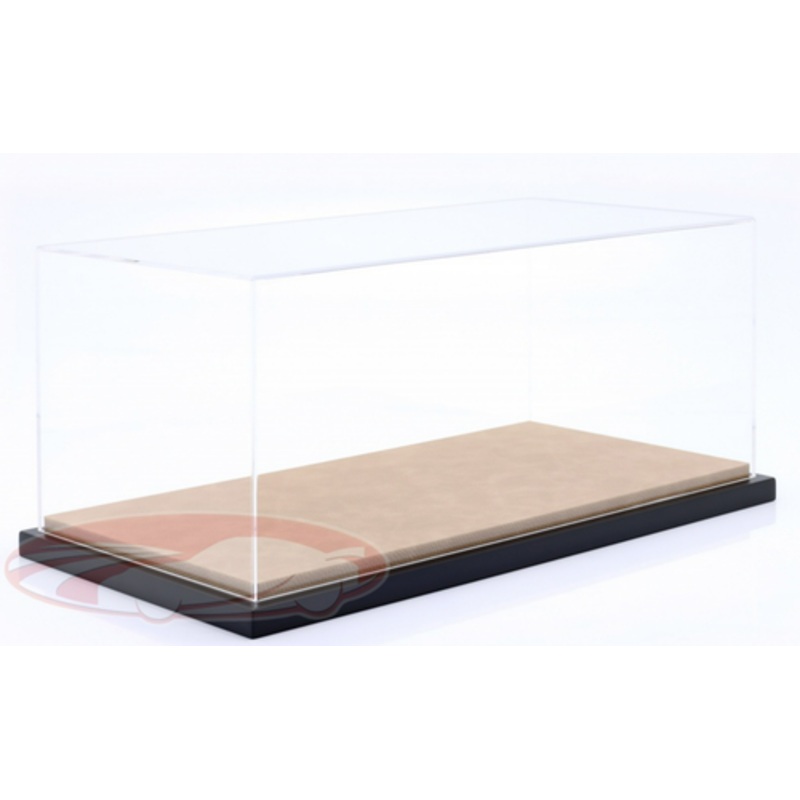 1/12 Jewel Cases Luxury Acrylic display Case with Leatherette on MDF Base Plate (Brown) (car models NOT included)