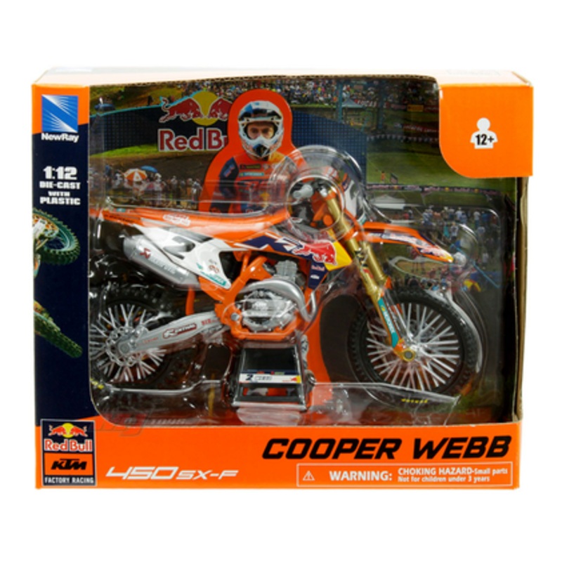 1/12 New Ray KTM 450 SX-F Factory Racing Red Bull #2 Cooper Webb Car Model