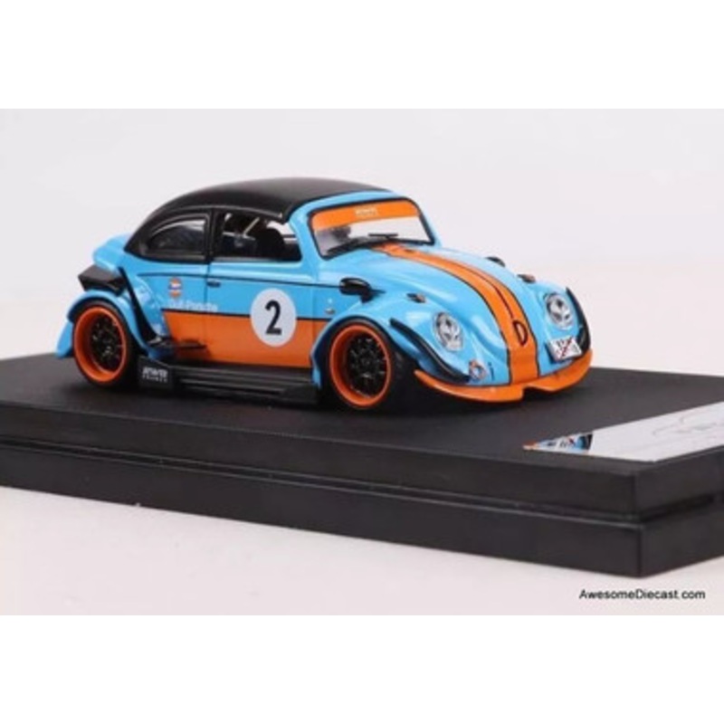Volkswagen Beetle Convertible RWB #2 Gulf Livery 1:64 Diecast Model Car by HKM