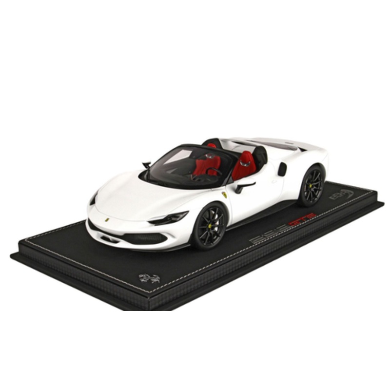 1/18 BBR Ferrari 296 GTS (Matterhorn White with Carbon Fiber Wheels) Resin Car Model Limited 50 Pieces