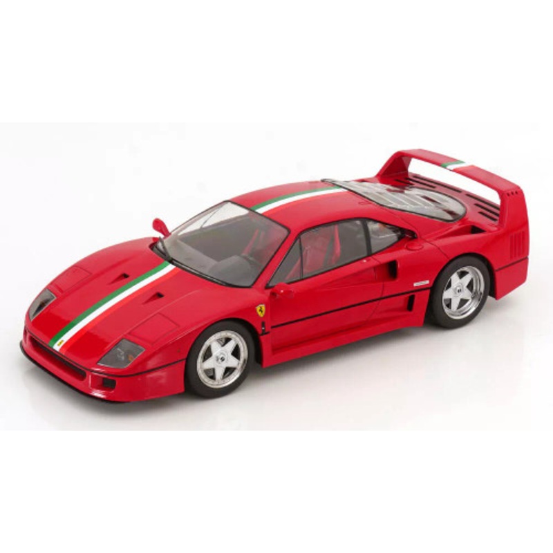 1/18 KK-Scale Ferrari F40 (Red with Italian Stripe) Diecast Car Model