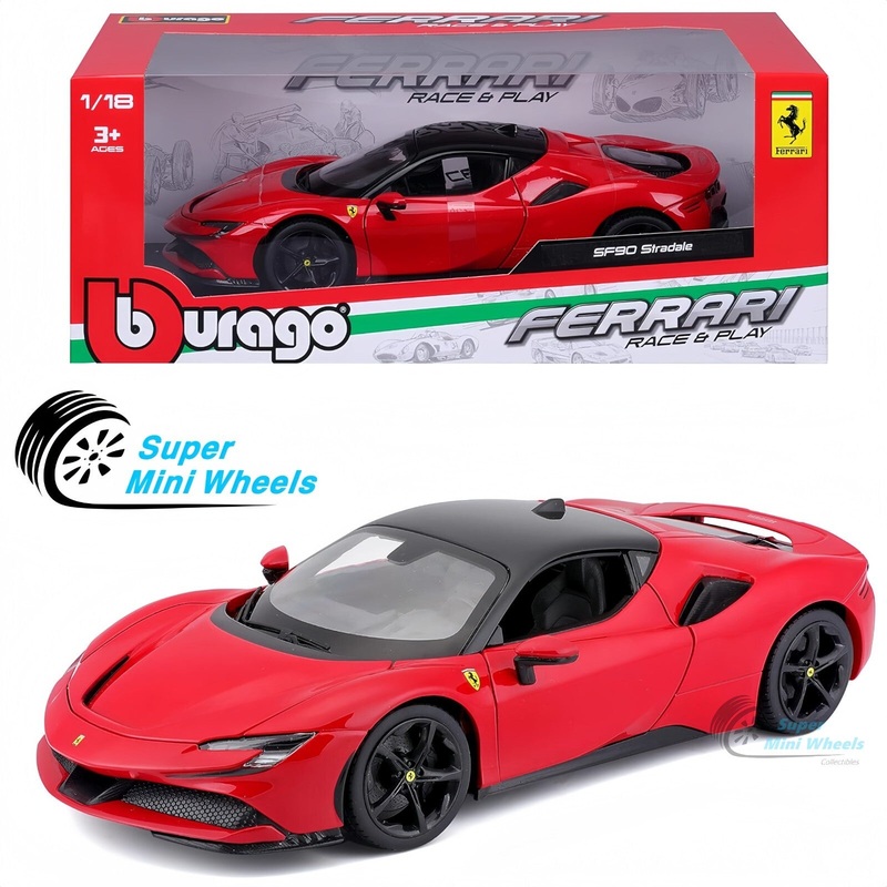 Bburago 1:18 Ferrari SF90 Stradale Red  Race & Play Ferrari