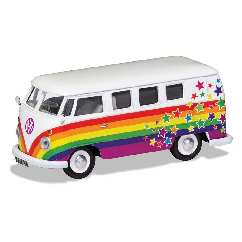 VW T1 Bus 'Peace Love Wishes' in Multi Colours