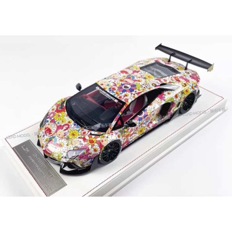 1/18 LJM Lamborghini Aventador LP700 LB 2.0 Kaikai Kiki Takashi Murakami Cartoon Edition Resin Car Model Limited