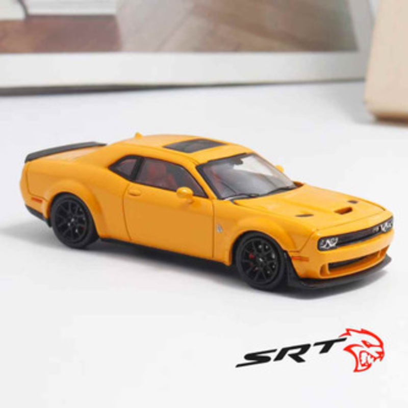 1/64 Stance Hunters Dodge Challenger SRT Hellcat (Yellow) Diecast Car Model
