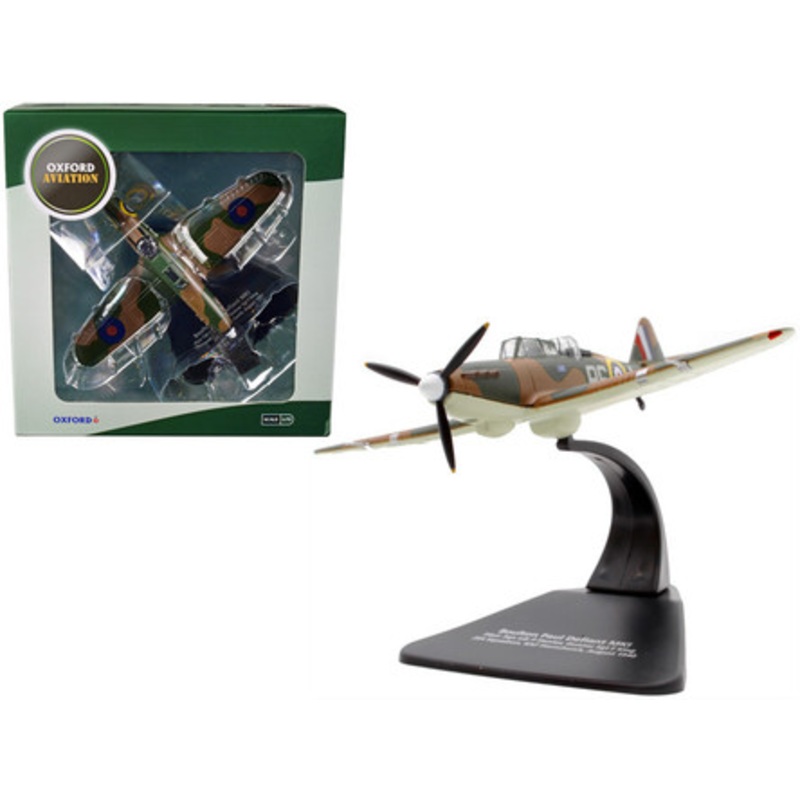 Boulton Paul Defiant MK I Fighter Plane Pilot: Sqn Ldr P Hunter Gunner Sgt F King 264 Squadron RAF Hornchurch (August 1940) "Oxford Aviation" Series 1/72 Diecast Model Aircraft by Oxford Diecast