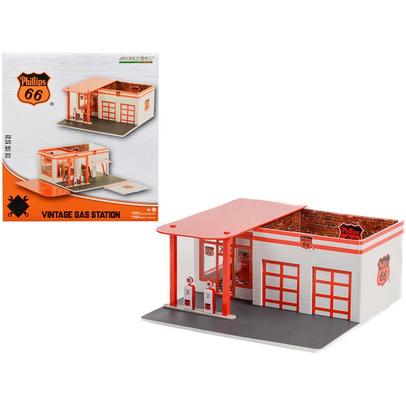 Vintage Phillips 66 Gas Station (Mechanics Corner Series 9) in Red/White