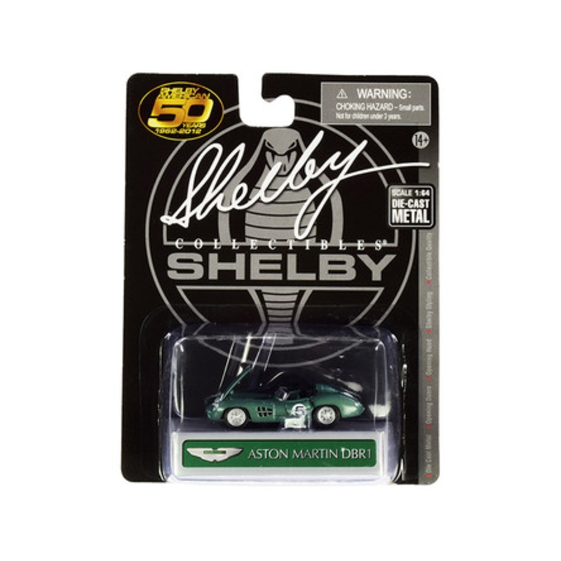 Aston Martin DBR1 #5 Green Metallic 1/64 Diecast Model Car by Shelby Collectibles